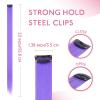 WENNALIFE Hair Tinsel Clip In for Girls Champagne, 6pcs 24 inch Hair Tinsel Clips Tinsel Hair Extensions Clip in Colorful Glitter Tinsel Hair Clips Sparkle Fairy Hair Accessories for Kids(12-#Light Purple)