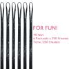 WENNALIFE Hair Tinsel Clip In for Girls Champagne, 6pcs 24 inch Hair Tinsel Clips Tinsel Hair Extensions Clip in Colorful Glitter Tinsel Hair Clips Sparkle Fairy Hair Accessories for Kids(T-#Black)