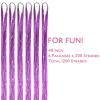 WENNALIFE Hair Tinsel Clip In for Girls Champagne, 6pcs 24 inch Hair Tinsel Clips Tinsel Hair Extensions Clip in Colorful Glitter Tinsel Hair Clips Sparkle Fairy Hair Accessories for Kids(T-#LightPurple)