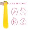 WENNALIFE Hair Tinsel Clip In for Girls Champagne, 6pcs 24 inch Hair Tinsel Clips Tinsel Hair Extensions Clip in Colorful Glitter Tinsel Hair Clips Sparkle Fairy Hair Accessories for Kids(12-#Yellow)
