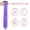 WENNALIFE Hair Tinsel Clip In for Girls Champagne, 6pcs 24 inch Hair Tinsel Clips Tinsel Hair Extensions Clip in Colorful Glitter Tinsel Hair Clips Sparkle Fairy Hair Accessories for Kids(12-#Light Purple)