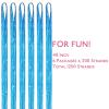 WENNALIFE Hair Tinsel Clip In for Girls Champagne, 6pcs 24 inch Hair Tinsel Clips Tinsel Hair Extensions Clip in Colorful Glitter Tinsel Hair Clips Sparkle Fairy Hair Accessories for Kids(T-#Sky Blue)
