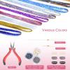 WENNALIFE Hair Tinsel Clip In for Girls Champagne, 6pcs 24 inch Hair Tinsel Clips Tinsel Hair Extensions Clip in Colorful Glitter Tinsel Hair Clips Sparkle Fairy Hair Accessories for Kids(T-#16 Color)
