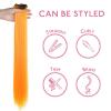 WENNALIFE Hair Tinsel Clip In for Girls Champagne, 6pcs 24 inch Hair Tinsel Clips Tinsel Hair Extensions Clip in Colorful Glitter Tinsel Hair Clips Sparkle Fairy Hair Accessories for Kids(12-#Orange)