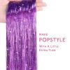 WENNALIFE Hair Tinsel for Girls, Red Fairy Kit 1200 Strands 6PCS 48 Inch Heat Resistant Glitter Hair Extensions Kit Christmas Angel Feathers Sparkle Strands(T-#Light Purple)