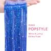 WENNALIFE Hair Tinsel for Girls, Red Fairy Kit 1200 Strands 6PCS 48 Inch Heat Resistant Glitter Hair Extensions Kit Christmas Angel Feathers Sparkle Strands(T-#Treasure Blue-)