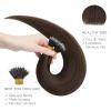 WENNALIFE I Tip Hair Extensions Human Hair, 50g 100s 14 Inch Auburn Ginger Remy Itip Human Hair Extensions Invisible Itips Straight I Tips Fusion Extensions Real Human Hair(N-#4 Chocolate Brown)