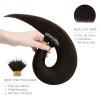 WENNALIFE I Tip Hair Extensions Human Hair, 50g 100s 14 Inch Auburn Ginger Remy Itip Human Hair Extensions Invisible Itips Straight I Tips Fusion Extensions Real Human Hair(N-#2 Dark Brown)