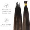 WENNALIFE I Tip Hair Extensions Human Hair, 50g 100s 14 Inch Auburn Ginger Remy Itip Human Hair Extensions Invisible Itips Straight I Tips Fusion Extensions Real Human Hair(I-#2/6/2 Balayage Dark Brown Mixed Chestnut Brown)