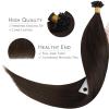 WENNALIFE I Tip Hair Extensions Human Hair, 50g 100s 14 Inch Auburn Ginger Remy Itip Human Hair Extensions Invisible Itips Straight I Tips Fusion Extensions Real Human Hair(U-#2A Light Dark Brown)