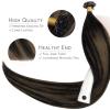 WENNALIFE I Tip Hair Extensions Human Hair, 50g 100s 14 Inch Auburn Ginger Remy Itip Human Hair Extensions Invisible Itips Straight I Tips Fusion Extensions Real Human Hair(U-#1B/6/1B Balayage Natural Black to Chestnut Brown)