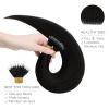 WENNALIFE I Tip Hair Extensions Human Hair, 50g 100s 14 Inch Auburn Ginger Remy Itip Human Hair Extensions Invisible Itips Straight I Tips Fusion Extensions Real Human Hair(N-#1 Jet Black)