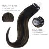 WENNALIFE I Tip Hair Extensions Human Hair, 50g 100s 14 Inch Auburn Ginger Remy Itip Human Hair Extensions Invisible Itips Straight I Tips Fusion Extensions Real Human Hair(M-#1B/6/1B Balayage Natural Black to Chestnut Brown)