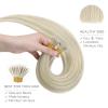 WENNALIFE I Tip Hair Extensions Human Hair, 50g 100s 14 Inch Auburn Ginger Remy Itip Human Hair Extensions Invisible Itips Straight I Tips Fusion Extensions Real Human Hair(N-#17A/60A Ash Blonde Highlighted Platinum Blonde)