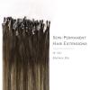 WENNALIFE I Tip Hair Extensions Human Hair, 50g 100s 14 Inch Auburn Ginger Remy Itip Human Hair Extensions Invisible Itips Straight I Tips Fusion Extensions Real Human Hair(M-#4/27/4 Balayage Chocolate Brown to Caramel Blonde)