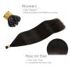 WENNALIFE I Tip Hair Extensions Human Hair, 50g 100s 14 Inch Auburn Ginger Remy Itip Human Hair Extensions Invisible Itips Straight I Tips Fusion Extensions Real Human Hair(I-#2 Dark Brown)