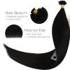 WENNALIFE I Tip Hair Extensions Human Hair, 50g 100s 14 Inch Auburn Ginger Remy Itip Human Hair Extensions Invisible Itips Straight I Tips Fusion Extensions Real Human Hair(U-#1 Jet Black)