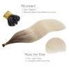 WENNALIFE I Tip Hair Extensions Human Hair, 50g 100s 14 Inch Auburn Ginger Remy Itip Human Hair Extensions Invisible Itips Straight I Tips Fusion Extensions Real Human Hair(I-#9/60 Ombre Sandy Brown to Platinum Blonde)