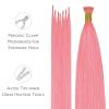 WENNALIFE I Tip Hair Extensions Human Hair, 50g 100s 14 Inch Auburn Ginger Remy Itip Human Hair Extensions Invisible Itips Straight I Tips Fusion Extensions Real Human Hair(I-#Peach Pink)