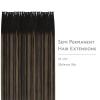 WENNALIFE I Tip Hair Extensions Human Hair, 50g 100s 14 Inch Auburn Ginger Remy Itip Human Hair Extensions Invisible Itips Straight I Tips Fusion Extensions Real Human Hair(U-#1B/6/1B Balayage Natural Black to Chestnut Brown)