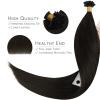 WENNALIFE I Tip Hair Extensions Human Hair, 50g 100s 14 Inch Auburn Ginger Remy Itip Human Hair Extensions Invisible Itips Straight I Tips Fusion Extensions Real Human Hair(U-#2 Dark Brown)