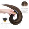 WENNALIFE I Tip Hair Extensions Human Hair, 50g 100s 14 Inch Auburn Ginger Remy Itip Human Hair Extensions Invisible Itips Straight I Tips Fusion Extensions Real Human Hair(N-#2/6/2 Balayage Dark Brown Mixed Chestnut Brown)