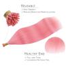 WENNALIFE I Tip Hair Extensions Human Hair, 50g 100s 14 Inch Auburn Ginger Remy Itip Human Hair Extensions Invisible Itips Straight I Tips Fusion Extensions Real Human Hair(I-#Peach Pink)