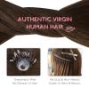 WENNALIFE I Tip Hair Extensions Human Hair, 50g 100s 14 Inch Auburn Ginger Remy Itip Human Hair Extensions Invisible Itips Straight I Tips Fusion Extensions Real Human Hair(M-#4 Chocolate Brown)
