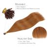 WENNALIFE I Tip Hair Extensions Human Hair, 50g 100s 14 Inch Auburn Ginger Remy Itip Human Hair Extensions Invisible Itips Straight I Tips Fusion Extensions Real Human Hair(I-#30 Auburn Ginger)