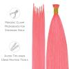 WENNALIFE I Tip Hair Extensions Human Hair, 50g 100s 14 Inch Auburn Ginger Remy Itip Human Hair Extensions Invisible Itips Straight I Tips Fusion Extensions Real Human Hair(I-#Light Pink)