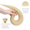 WENNALIFE I Tip Hair Extensions Human Hair, 50g 100s 14 Inch Auburn Ginger Remy Itip Human Hair Extensions Invisible Itips Straight I Tips Fusion Extensions Real Human Hair(N-#16/22 Light Blonde Highlighted Golden Blonde)
