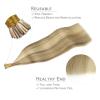 WENNALIFE I Tip Hair Extensions Human Hair, 50g 100s 14 Inch Auburn Ginger Remy Itip Human Hair Extensions Invisible Itips Straight I Tips Fusion Extensions Real Human Hair(I-#8B/60B Ash Brown with Platinum Blonde Highlights)