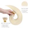 WENNALIFE I Tip Hair Extensions Human Hair, 50g 100s 14 Inch Auburn Ginger Remy Itip Human Hair Extensions Invisible Itips Straight I Tips Fusion Extensions Real Human Hair(N-#60A Platinum Blonde)
