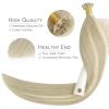 WENNALIFE I Tip Hair Extensions Human Hair, 50g 100s 14 Inch Auburn Ginger Remy Itip Human Hair Extensions Invisible Itips Straight I Tips Fusion Extensions Real Human Hair(U-#17A/60A Ash Blonde Highlighted Platinum Blonde)