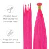 WENNALIFE I Tip Hair Extensions Human Hair, 50g 100s 14 Inch Auburn Ginger Remy Itip Human Hair Extensions Invisible Itips Straight I Tips Fusion Extensions Real Human Hair(I-#Hot Pink)