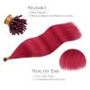 WENNALIFE I Tip Hair Extensions Human Hair, 50g 100s 14 Inch Auburn Ginger Remy Itip Human Hair Extensions Invisible Itips Straight I Tips Fusion Extensions Real Human Hair(I-#Red)