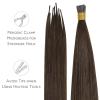 WENNALIFE I Tip Hair Extensions Human Hair, 50g 100s 14 Inch Auburn Ginger Remy Itip Human Hair Extensions Invisible Itips Straight I Tips Fusion Extensions Real Human Hair(I-#4 Chocolate Brown)