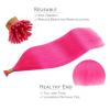 WENNALIFE I Tip Hair Extensions Human Hair, 50g 50s 18 Inch Dark Brown Remy Itip Human Hair Extensions Invisible Itips Straight I Tips Fusion Extensions Real Human Hair(I-#Hot Pink)