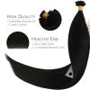 WENNALIFE I Tip Hair Extensions Human Hair, 50g 50s 18 Inch Dark Brown Remy Itip Human Hair Extensions Invisible Itips Straight I Tips Fusion Extensions Real Human Hair(U-#1B Natural Black)
