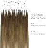 WENNALIFE I Tip Hair Extensions Human Hair, 50g 50s 18 Inch Dark Brown Remy Itip Human Hair Extensions Invisible Itips Straight I Tips Fusion Extensions Real Human Hair(I-#3/8/613 Ombre Walnut Brown to Ash Brown and Bleach Blonde)