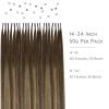 WENNALIFE I Tip Hair Extensions Human Hair, 50g 50s 18 Inch Dark Brown Remy Itip Human Hair Extensions Invisible Itips Straight I Tips Fusion Extensions Real Human Hair(I-#4/27/4 Balayage Chocolate Brown to Caramel Blonde)