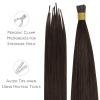 WENNALIFE I Tip Hair Extensions Human Hair, 50g 50s 18 Inch Dark Brown Remy Itip Human Hair Extensions Invisible Itips Straight I Tips Fusion Extensions Real Human Hair(I-#2A Light Dark Brown)