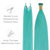 WENNALIFE I Tip Hair Extensions Human Hair, 50g 50s 18 Inch Dark Brown Remy Itip Human Hair Extensions Invisible Itips Straight I Tips Fusion Extensions Real Human Hair(I-#Teal Green)