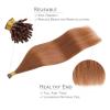 WENNALIFE I Tip Hair Extensions Human Hair, 50g 50s 18 Inch Dark Brown Remy Itip Human Hair Extensions Invisible Itips Straight I Tips Fusion Extensions Real Human Hair(I-#330 Cinnamon Terra Copper)