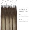 WENNALIFE I Tip Hair Extensions Human Hair, 50g 50s 18 Inch Dark Brown Remy Itip Human Hair Extensions Invisible Itips Straight I Tips Fusion Extensions Real Human Hair(I-#4/26/4 Balayage Chocolate Brown to Honey Blonde)
