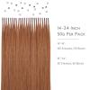 WENNALIFE I Tip Hair Extensions Human Hair, 50g 50s 18 Inch Dark Brown Remy Itip Human Hair Extensions Invisible Itips Straight I Tips Fusion Extensions Real Human Hair(I-#330 Cinnamon Terra Copper)