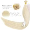 WENNALIFE I Tip Hair Extensions Human Hair, 50g 50s 18 Inch Dark Brown Remy Itip Human Hair Extensions Invisible Itips Straight I Tips Fusion Extensions Real Human Hair(U-#60A Platinum Blonde)