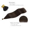 WENNALIFE I Tip Hair Extensions Human Hair, 50g 50s 18 Inch Dark Brown Remy Itip Human Hair Extensions Invisible Itips Straight I Tips Fusion Extensions Real Human Hair(I-#2A Light Dark Brown)