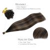 WENNALIFE I Tip Hair Extensions Human Hair, 50g 50s 18 Inch Dark Brown Remy Itip Human Hair Extensions Invisible Itips Straight I Tips Fusion Extensions Real Human Hair(I-#2/6/2 Balayage Dark Brown Mixed Chestnut Brown)