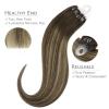 WENNALIFE I Tip Hair Extensions Human Hair, 50g 50s 18 Inch Dark Brown Remy Itip Human Hair Extensions Invisible Itips Straight I Tips Fusion Extensions Real Human Hair(M-#4/27/4 Balayage Chocolate Brown to Caramel Blonde)